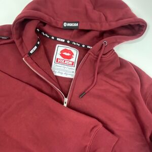 Vixxon By Dixxion- Ground Up Customs Classy Burgundy Zip Up Hoodie- Size‎ 2XL